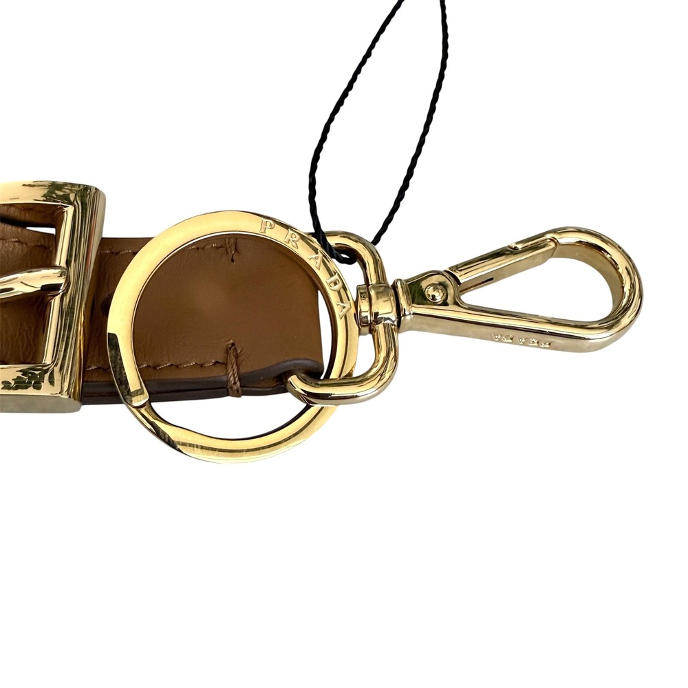 Prada Soft Leather Keychain Wristlet Brown & Gold 1PP186 Made in Italy - Picture 12 of 12